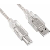 Astrotek USB 2.0 Printer Cable 2m - Type A Male to Type B Male Transparent Colour for HP Canon Epson Brother Xerox Lexmark Dell