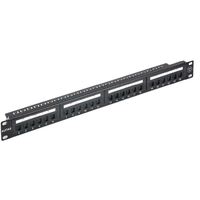 Astrotek 24 Ports UTP Patch Panel CAT6 RJ45 for 19 inch 1RU Rack Mount Data Network Cabinet Server PCB Type 110 Krone 3U inch Black