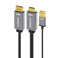 mbeat Tough Link 1.8m HDMI to DisplayPort Cable with USB Power  4K 60Hz (38402160) 1440p 120Hz 1080p 120Hz