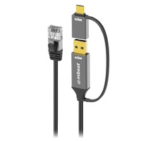 mbeat Tough Link 3m USB  USB-C to RJ45 Ethernet Cable - Space Grey