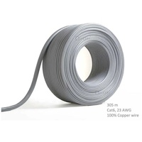 Network Cable Cat6 305m Roll Un-shielded twisted pair UTP Stranded 23AWG solid pure 0.56mm copper wire Grey