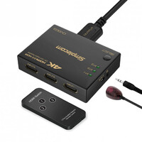 Simplecom CM303 Ultra HD 3 Way HDMI Switch 3 IN 1 OUT Splitter 4K 60Hz