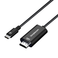 Simplecom DA324 USB-C to HDMI 2.1 Cable 2M, 8K 60Hz, DP1.4 Alt, HDCP1.4 2.3, HDR10, DSC1.1 1.2a, Audio LPCM AC3 DTS DTS-HD Dolby MAT