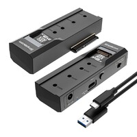 Simplecom SA536 USB to M.2 and SATA 2-IN-1 Adapter for 2.5 inch 3.5 inch HDD  NVMe SATA M.2 SSD with Power Supply USB 3.2 Gen2 10Gbps