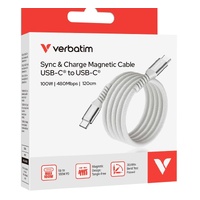 Verbatim Sync  Charge USB C to USB C 100W Magnetic 120 cm - Grey