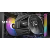 Antec A30 NEO CPU Air Cooler with 800 - 2000 RPM. 43.82 CFM max  23.2 dB(A) 4 pin PWM. Performance CPU Cooler. TDP 125w. Intel AMD
