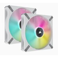 Corsair ML ELITE Series ML140 RGB ELITE WHITE 140mm Magnetic Levitation RGB Fan with AirGuide Dual Pack with Lighting Node CORE 