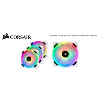 Corsair Light Loop Series White LL120 RGB 120mm PWM Fan 3 Fan Pack with Lighting Node PRO. Two Years Warranty