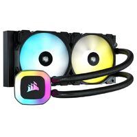 Corsair H100i RGB 240mm Radiator, 2x SP120 RGB Elite PWM Fan, ICUE Suport, Ultra Bright RGB Pump Head. Liquid Cooling. Black