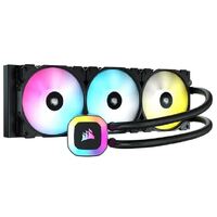 Corsair H150i RGB 360mm Radiator, 3x SP120 RGB Elite PWM fan, Variable Fans speed via ICUE, Ultra Bright RGB Pump Head. Liquid Cooling. Black