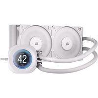 Corsair NAUTILUS 240 RS LCD Liquid CPU Cooler - White, 240mm rad, LCD pump, 2x PWM fans, 2100 RPM, AM5 LGA1851, copper plate, 400mm tube, 36dBA