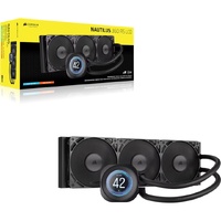 Corsair NAUTILUS 360 RS LCD Liquid CPU Cooler - Black, 360mm rad, LCD pump, 3x PWM fans, 2100 RPM, AM5 LGA1851, copper plate, 450mm Tube, 36dBA
