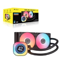 Corsair iCUE LINK TITAN 240 RX LCD Liquid CPU Cooler - Black: 73.5 CFM, 2100 RPM, 36 dBA, Aluminum Radiator, Copper Cold Plate, Intel AMD Support