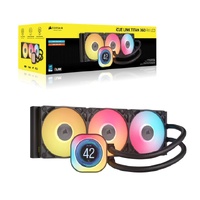Corsair iCUE LINK TITAN 360 RX LCD Liquid CPU Cooler - Black: 73.5 CFM, 2100 RPM, 36 dBA, Aluminum Radiator, Copper Cold Plate, Intel AMD Support