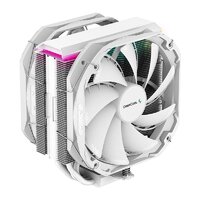 DeepCool AS500 PLUS White CPU Cooler Single Tower Five Heat Pipe Design High Fin Density Double PWM Fans Slim Profile A-RGB LED Controller Incl