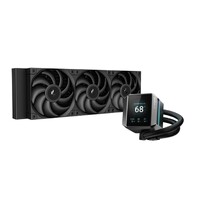 DeepCool MYSTIQUE 360 LCD Liquid Cooler 360mm 5th Gen Pump 3400RPM AIO 2.8 inch 640x480 TFT LCD Screen Anti-Leak Tech FT12 SE PWM Fans Grey and Black
