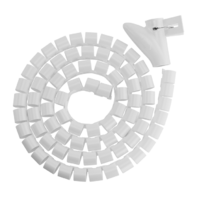 Brateck 25mm 1 inch Diameter Coiled Tube Cable Sleeve Material Polyethylene(PE) Dimensions 1000x25mm - White