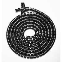 Brateck 30mm 1.2 inch Diameter Coiled Tube Cable Sleeve   Material Polyethylene(PE) Dimensions 1000x30mm -Black
