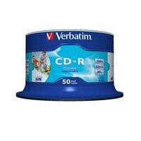 Verbatim CD-R 700MB 50Pk White InkJet 52x