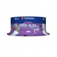 Verbatim DVD+R DL 8.5GB 25Pk White Wide Inkjet 8x