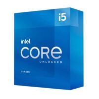 Intel i5-11600K CPU 3.9GHz (4.9GHz Turbo) 11th Gen LGA1200 6-Cores 12-Threads 12MB 125W UHD Graphics 750 Unlocked Retail Box 3yrs no Fan