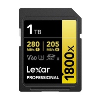 Lexar Professional 1800x 1TB SDXC UHS-II Card GOLD Series 1TBC10,  UHS-II(U3), V60, 1800x, up to 280MB s read, 205MB s write