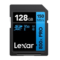 Lexar High-Performance 800x PRO 128GB SDHC SDXC UHS-I Card BLUE Series  up to 150MB s1 shoot high-quality images and stunning 1080p Full-HD and 4K U