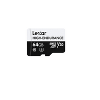Lexar High-Endurance microSDXC UHS-I cards 64GB High-Endurance microSDXC UHS-I, C10, UHS-I (U3), V30, up to 100MB s read, up to 35MB s write