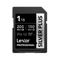 Lexar Professional SILVER PLUS 1TB SDXC UHS-I Card speeds of up to 205MB s and 150MB s and supports seamless recording of FULL-HD and 4K videos