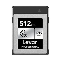 Lexar Professional CFexpress Type B card Silver Series 512GBUp to 1750MB S read, up to 1300MB s write,minimum sustained write speed 850MB s1