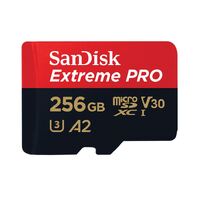SanDisk Extreme Pro 256GB microSD SDXC SDXC UHS-I 200MB s 140MB s V30 U3 A2 4K UHD Shock temperature water  X-ray proof with SD Adaptor