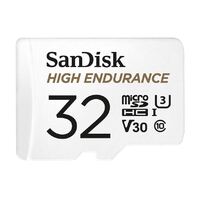 SanDisk High Endurance 32GB microSD 100MB s 40MB s 2.5K hrs 4K UHD C10 U3 V30 -40 degreeC to 85 degreeC Heat Freeze Shock Temp Water X-ray Proof SD Ad