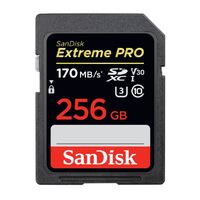  SanDisk 256GB Extreme PRO Memory Card 170MB s Full HD  4K UHD Class 30 Speed Shock Proof Temperature Proof Water Proof (LS SDSDXXD-256G-GN4IN)