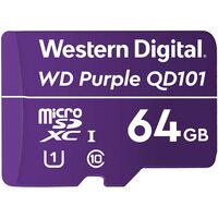 Western Digital WD Purple 64GB MicroSDXC Card 24 7 -25 degreeC to 85 degreeC Weather  Humidity Resistant for Surveillance IP Cameras mDVRs NVR Dash Ca