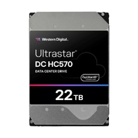 Western Digital Ultrastar DC HC570 22TB: 3.5 ft,SAS, 7200 RPM, 291MB s, CMR, 512MB cache, TCG, 147101.626.1mm, 750g, 560 degreeC, 5Y Warranty