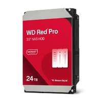 Western Digital 24TB 3.5 ft SATA HDD, 7200RPM, CMR, up to 287MB s, 512MB cache, RAID-optimized for NAS, 550TB yr workload, 5-year warranty