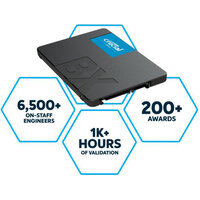 Crucial BX500 240GB 2.5 inch SATA3 6Gb s SSD - 3D NAND 540 500MB s 7mm 1.5 mil MTBF 3yr wty Acronis True Image Solid State Drive 250GB