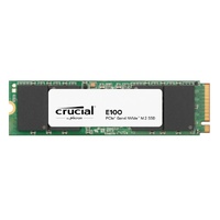 Crucial E100 1TB Gen4 NVMe SSD 5000 4500 MB s R W 80TBW 350K 460K IOPS 1M hrs MTTF M.2 PCIe4 3yrs