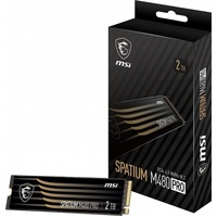 MSI SPATIUM M480 PRO PCIe 4.0 NVMe M.2 2TB SSD, 2GB DDR4, Sequential Read up to 7400MB s, Sequential Write up to 7000MB s, 1400 TBW, 5 Year Warranty