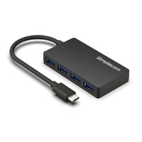 Simplecom CH350 SuperSpeed USB-C to 4xtUSB-A Hub USB 3.2 Gen1, 5Gbps, plug  play, bus-powered, ABS, 764111mm, 35g, 15cm cable, Win macOS compatibe