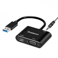 Simplecom DA316A USB to HDMI  VGA Video Card Adapter with 3.5mm Audio