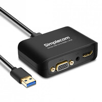 Simplecom DA326 USB 3.0 to HDMI  VGA Video Adapter with 3.5mm Audio Full HD 1080p - Works With NUCs