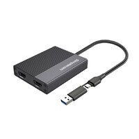 Simplecom DA369 USB 3.0 or USB-C to Dual 4K HDMI 2.0 Display Adapter for 2x 4K 60Hz Extended Screens