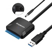 Simplecom SA236 USB 3.0 to SATA Adapter Cable Converter with Power Supply for 2.5 inch  3.5 inch HDD SSD