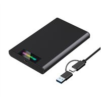Simplecom SE239 Tool-free 2.5 inch SATA HDD SSD to USB-C Enclosure with RGB Lights USB 3.2 Gen 2