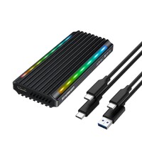 Simplecom SE525 NVMe   SATA M.2 SSD USB-C Enclosure with RGB Light USB 3.2 Gen 2 10Gbps