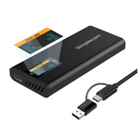 Simplecom SE530 NVMe   SATA M.2 SSD to USB-C Enclosure with SMART LED Screen USB 3.2 Gen 2 10Gbps