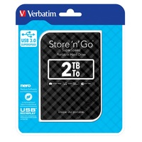 Verbatim 2TB 2.5 inch USB 3.0 Black Store inchn inchGo HDD Grid Design