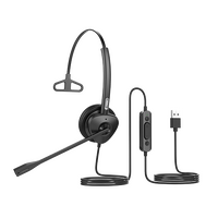 Fanvil HT301-U USB Mono Headset - OverThe Head Design Suit For Small Office Home Office (SOHO) Or Call Center Staff - USB Connection