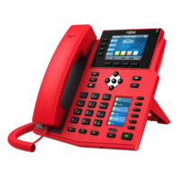 Fanvil X5U-RED High End Enterprise IP Phone - 3.5 inch Colour Screen 16 Lines 40 x DSS Buttons Dual Gigabit NICBluetooth - 2 Years Warranty - RED